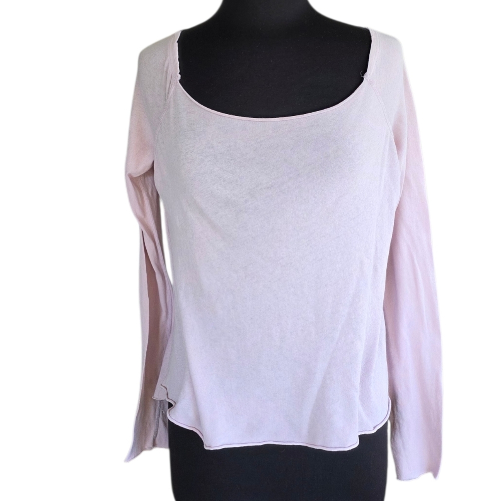 Frank & Eileen Tee Lab Small Soft Pink Long Sleeve Top Balletcore Cotton Luxury